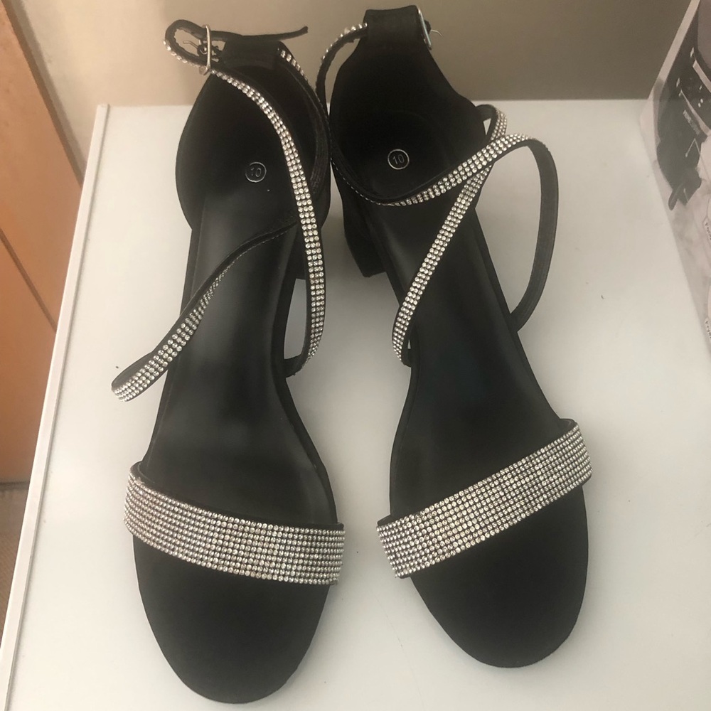 Chic Black and Silver Heels - Size 10